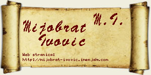 Mijobrat Ivović vizit kartica